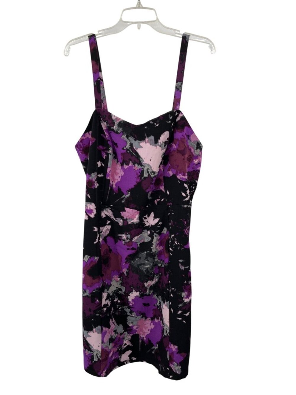 Lane Bryant Floral Dress Womens 16 Purple Black NEW Defects No Belt - Picture 1 of 14